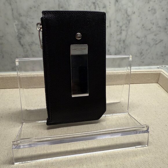 Saint Laurent Cassandre Fragments Zipped Card Case & Bill Clip - Picture 2 of 7